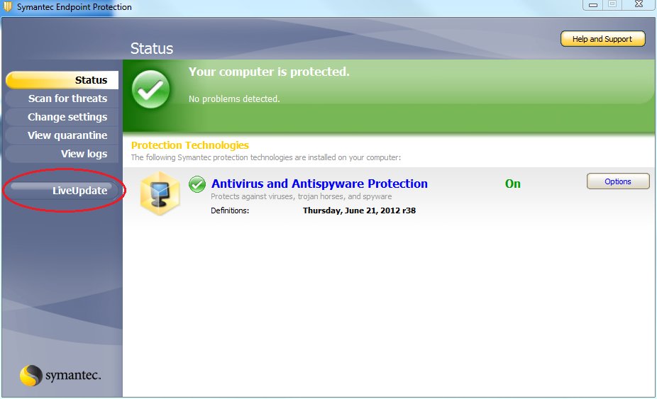 symantec endpoint protection offline update